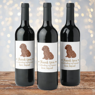 Personalised Dog Wedding Wine Label