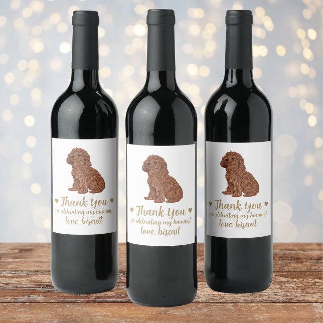 Personalised Dog Wedding Wine Label (Creator Uploaded)