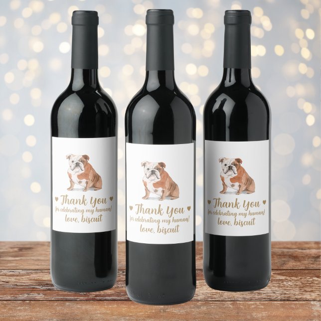 Personalised Dog Wedding Wine Label (Creator Uploaded)