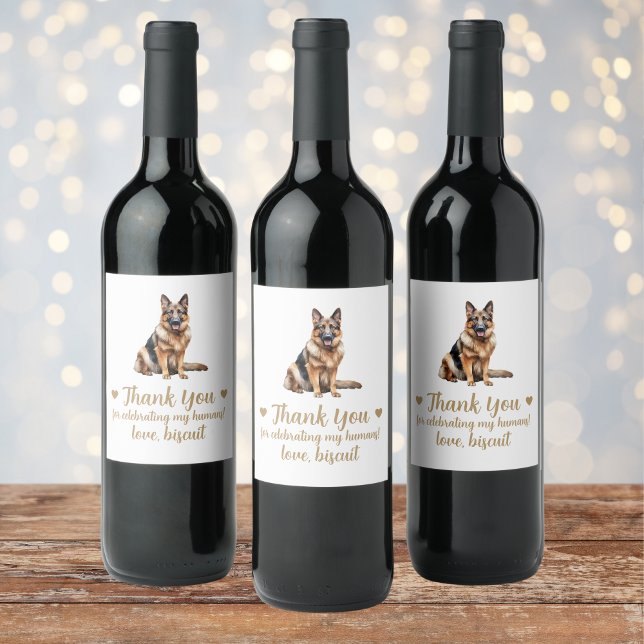 Personalised Dog Wedding Wine Label (Creator Uploaded)