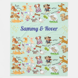 Personalised Doggie Love for You and your Child  Fleece Blanket