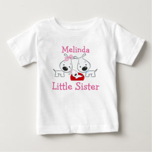 Personalised Dogs Little Sister Baby T-Shirt