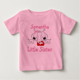 Personalised Dogs Little Sister T-shirt
