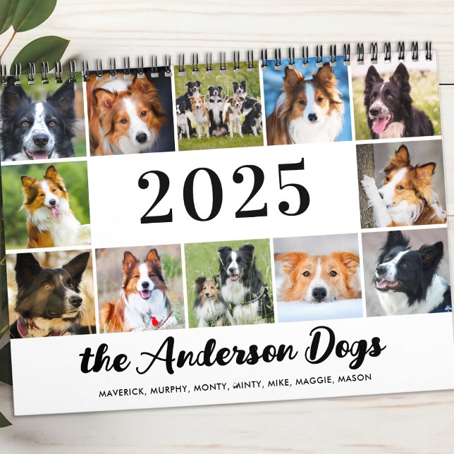 Personalised Dogs Photo Collage Modern 2026 Calendar (Creator Uploaded)