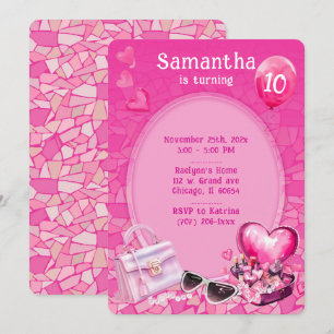 Personalised Doll Pink Birthday Template