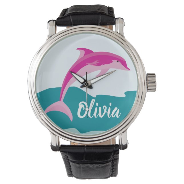 Personalised Dolphin theme Watch (Front)