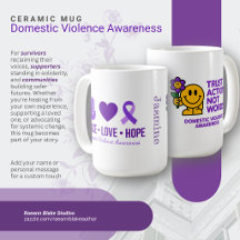 Personalised Domestic Violence Awareness Ceramic 