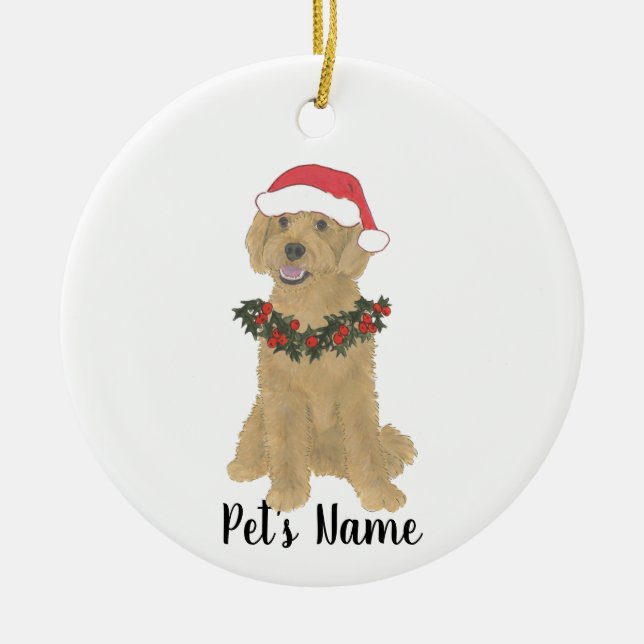 Personalised Doodle (Golden Red Apricot) Ornament (Front)