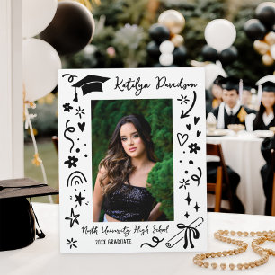 Personalised Doodle Graduation Photo Plaque