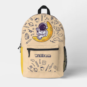 Personalised Doodle Space Planets Back to School Printed Backpack