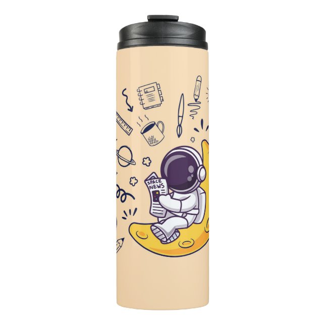 Personalised Doodle Space Planets Back to School Thermal Tumbler (Front)