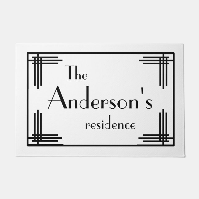 Personalised Doormat - Art Deco Style (Front)