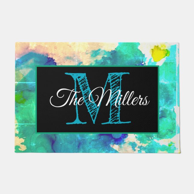 Personalised doormat colourful (Front)