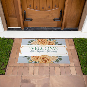Personalised doormat floral personalised