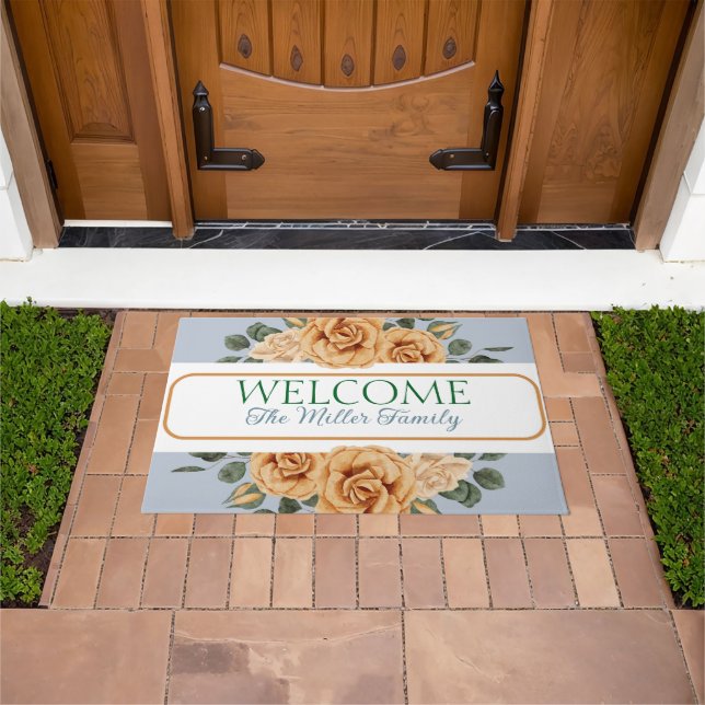 Personalised doormat floral personalised (Outdoor)