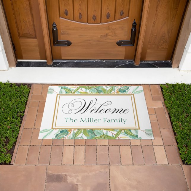 Personalised doormat floral personalised (Outdoor)