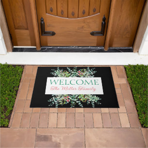 Personalised doormat floral personalised