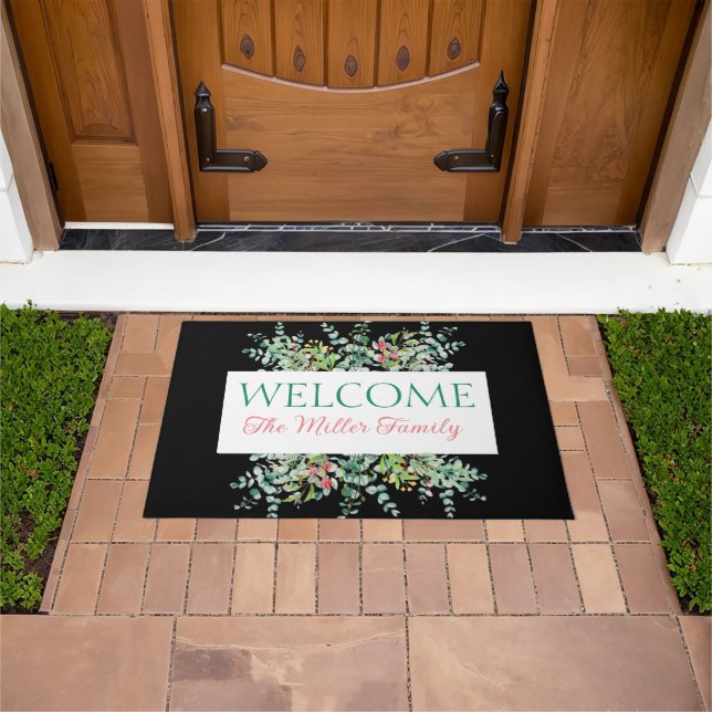 Personalised doormat floral personalised (Outdoor)