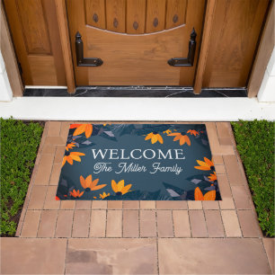Personalised doormat floral personalised
