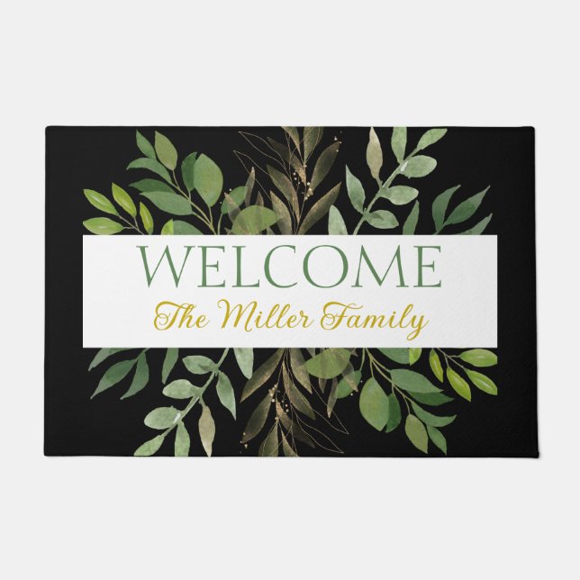 Personalised doormat floral personalised (Front)