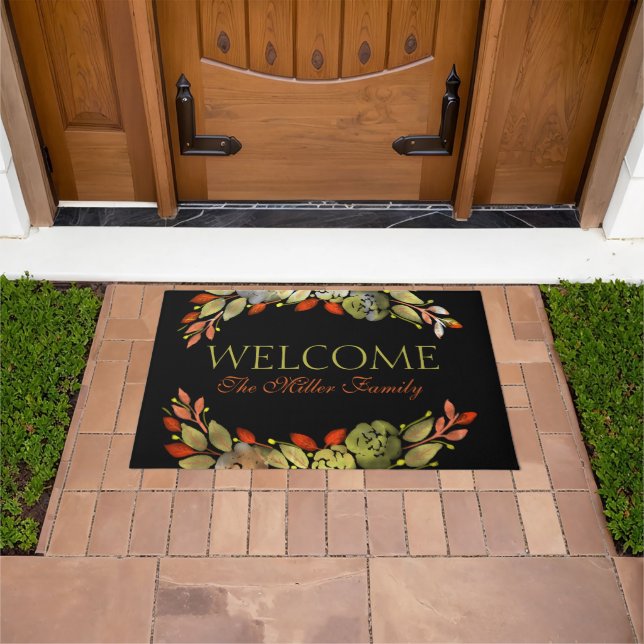Personalised doormat floral personalised (Outdoor)