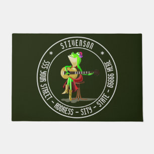 Personalised Doormat Guitar Player Frog Your Text