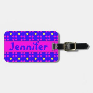 Personalised dotting pattern luggage tag