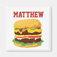 Personalised Double Cheeseburger Fridge Magnet