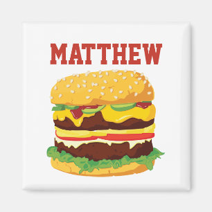 Personalised Double Cheeseburger Fridge Magnet