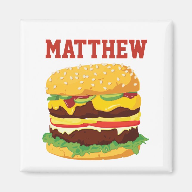 Personalised Double Cheeseburger Fridge Magnet (Front)