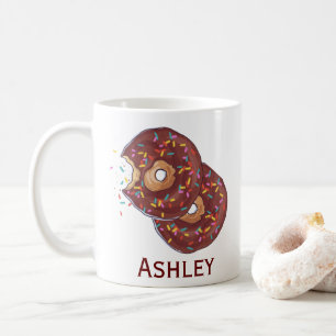 Personalised Double Chocolate Doughnut With Sprink Coffee Mug