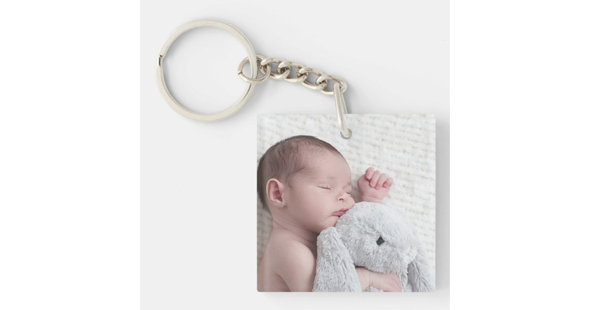 Personalised Double Sided Baby Photo Keychain Zazzle