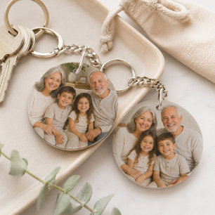 Personalised Double-Sided Family Photo Keychain