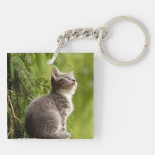 Personalised Double Sided Kitty Cat Pet Keychain