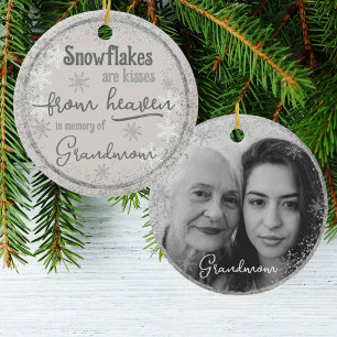 Personalised Double Sided Memory Snowflake Photo C Ceramic Tree Decoration