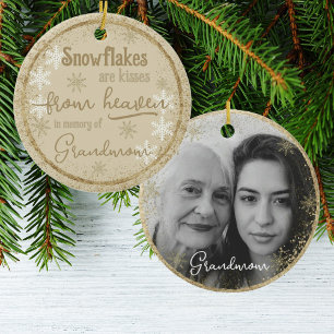 Personalised Double Sided Memory Snowflake Photo Ceramic Tree Decoration