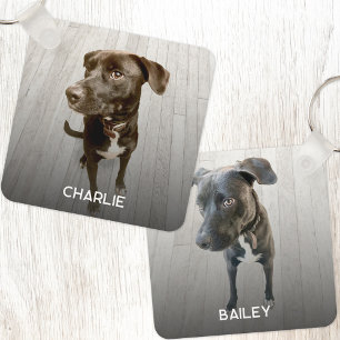 Personalised Double Sided Pet Dog Two Photo Key Ring