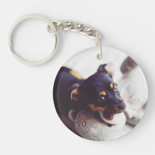 Personalised Double Sided Puppy Dog Pet Key chain