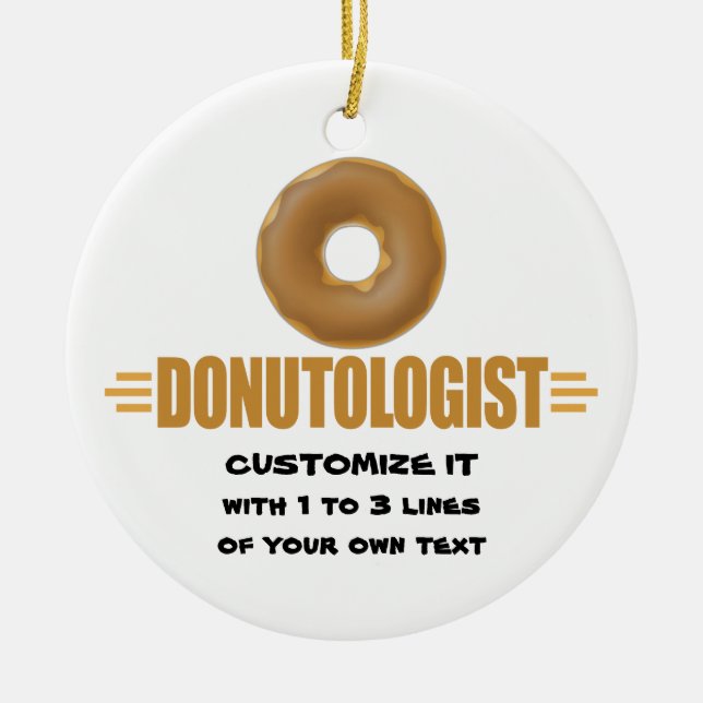 Personalised Doughnut Ceramic Tree Decoration (Front)