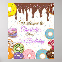 Personalised Doughnut Party Welcome Sign