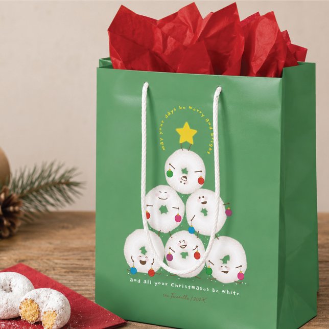 Personalised Doughnuts Christmas Tree Medium Gift Bag (Creator Uploaded)