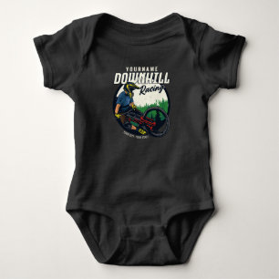 Personalised Downhill Racing Mountain Bike Trail Baby Bodysuit
