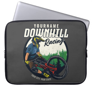 Personalised Downhill Racing Mountain Bike Trail Laptop Sleeve