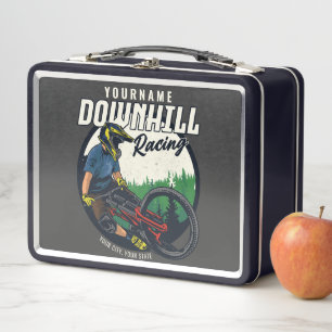Personalised Downhill Racing Mountain Bike Trail   Metal Lunch Box