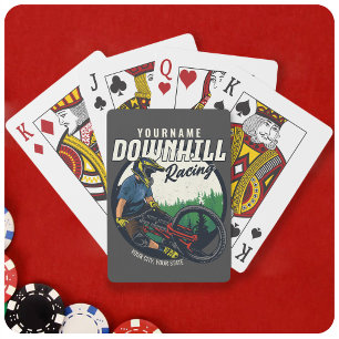 Personalised Downhill Racing Mountain Bike Trail  Playing Cards