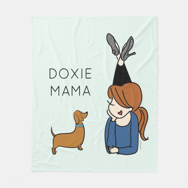Personalised Doxie Mama Fleece Blanket (Front)