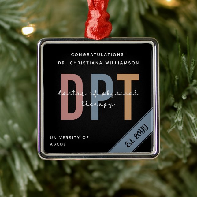 Personalised DPT Doctor of Physical Therapy Chic Metal Tree Decoration (Tree)