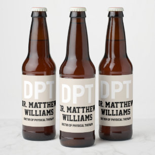 Personalised DPT Doctor of Physical Therapy Gift Beer Bottle Label