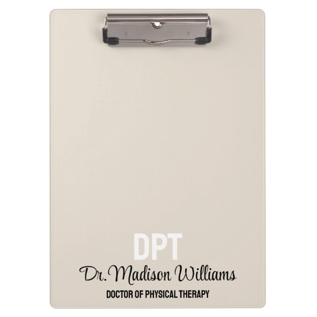 Personalised DPT Doctor of Physical Therapy Gift Clipboard (Front)
