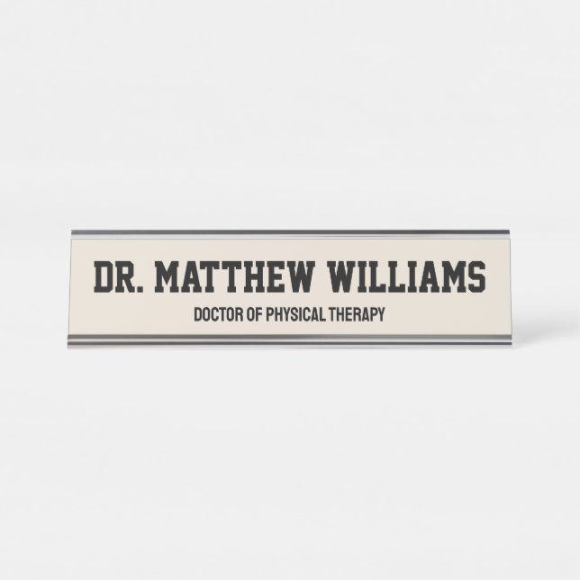 Personalised DPT Doctor of Physical Therapy Gift Desk Name Plate (Front)